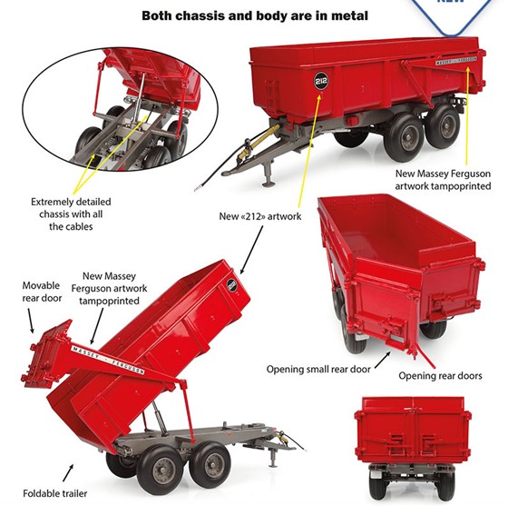 Massey Ferguson 212 Kiepwagen 2nd version - 1:32